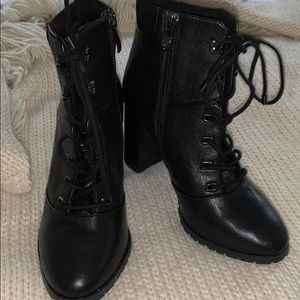 Black Heeled Combat Boots